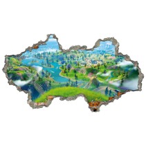 Pegatinas de vinilos pared rota videojuego fortnite 3d